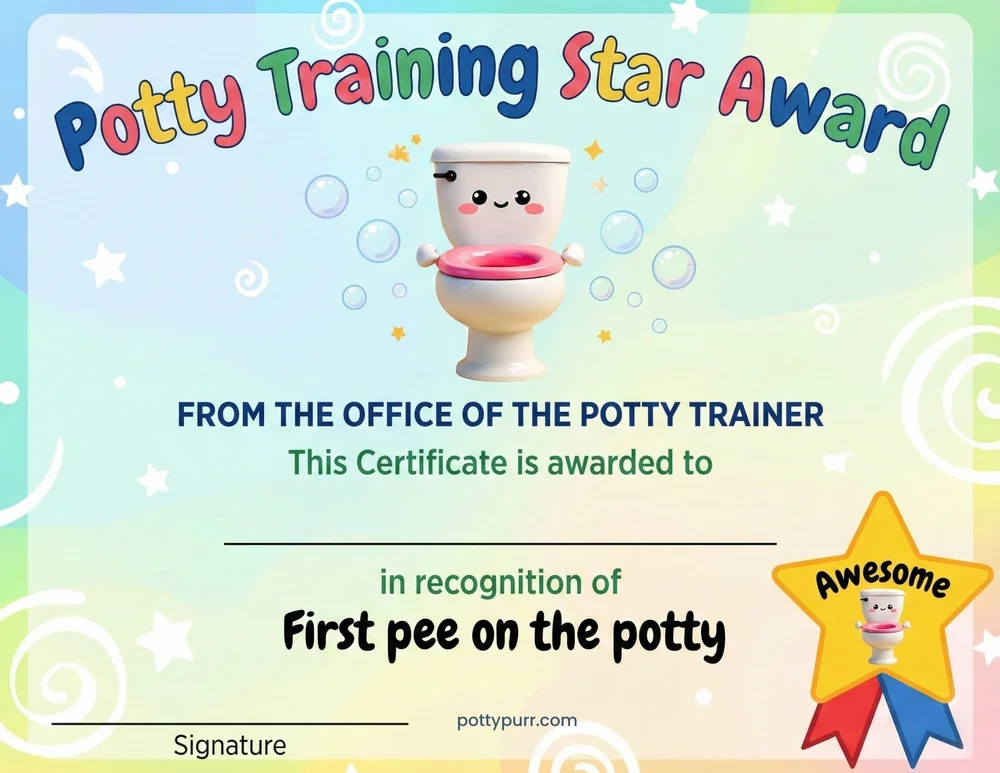 First Pee Certificate Pastel