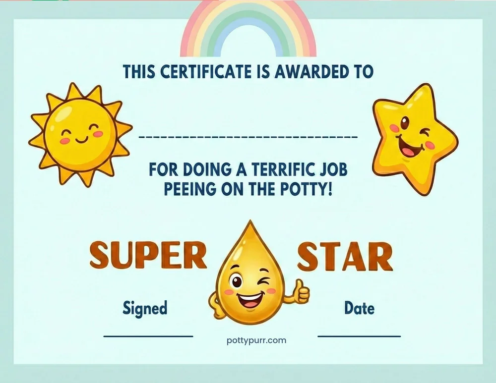 First Pee Certificate Rainbow