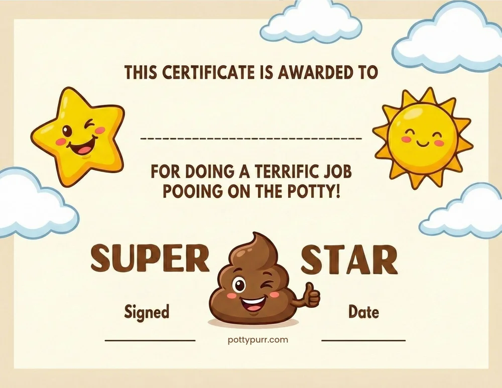 First Poo Certificate Star