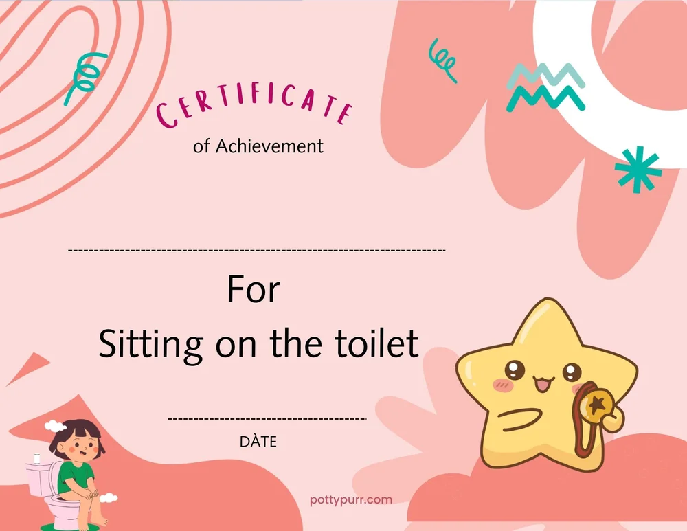 Sitting on Toilet Certificate Girl