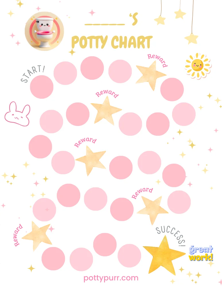 Monthly Potty Chart Reward Path Pink