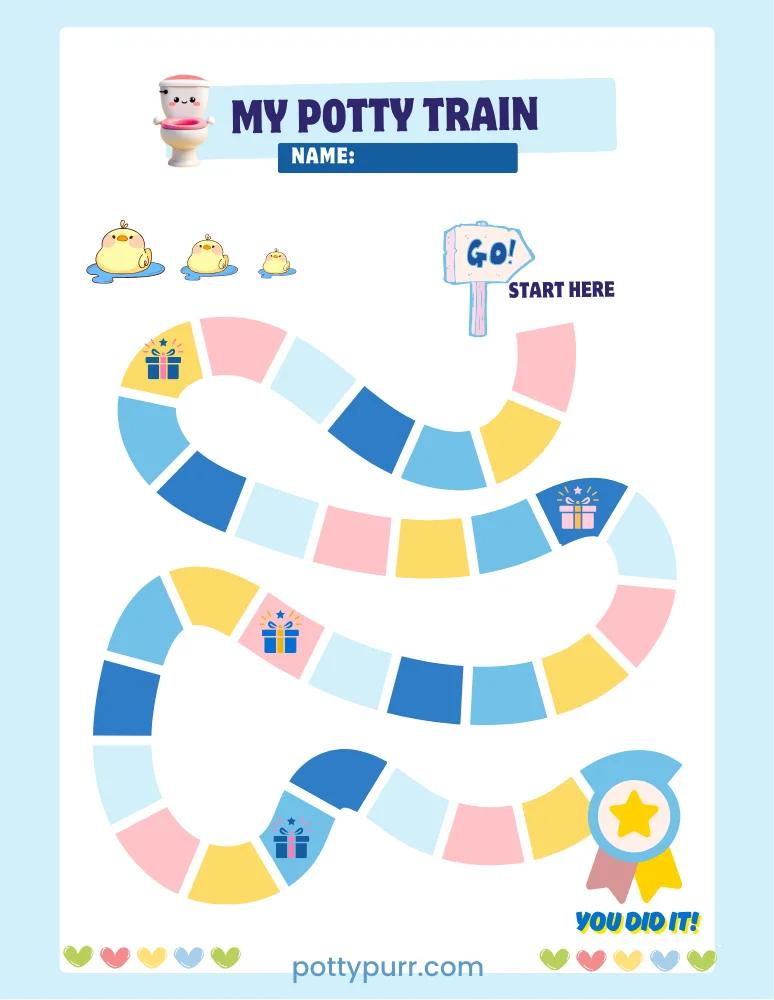 Monthly Potty Chart Train Duck