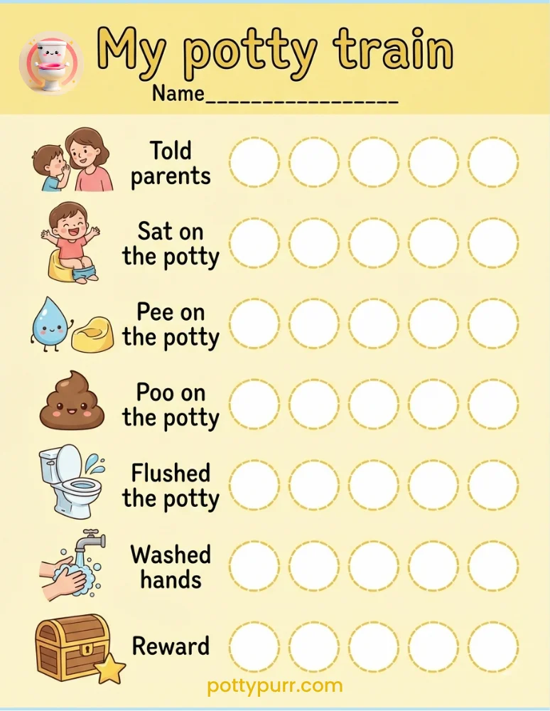 Potty Chart Pee Poop Train Yellow