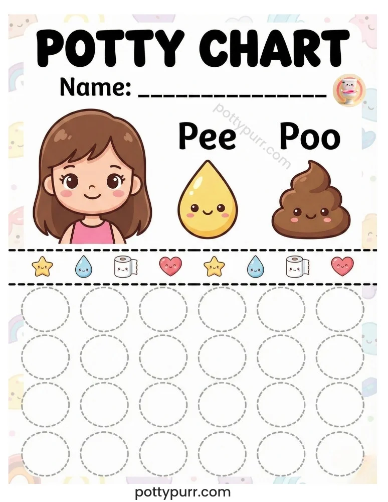 Girl Pink Potty Chart
