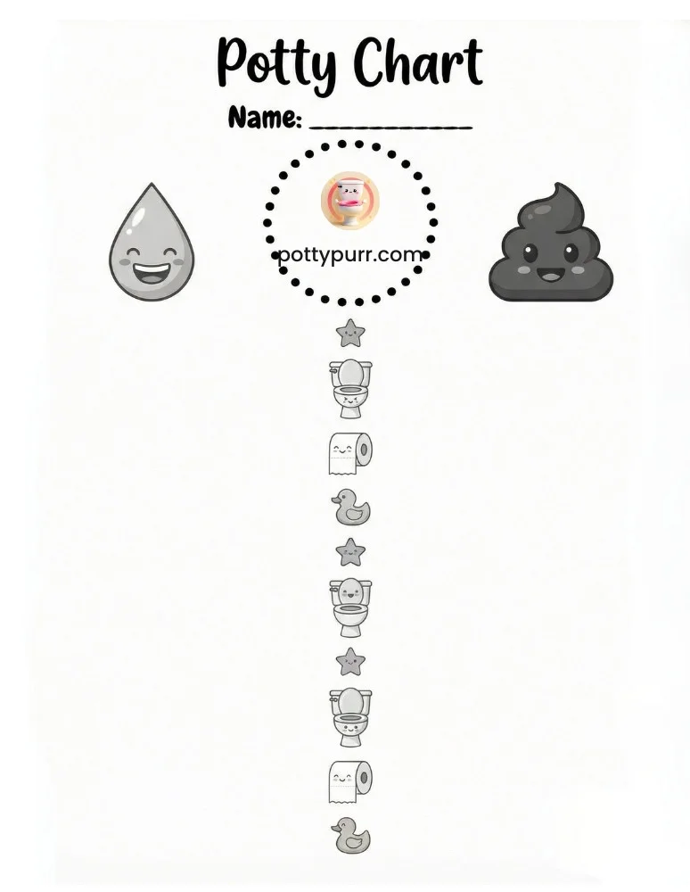 Grayscale Potty Chart