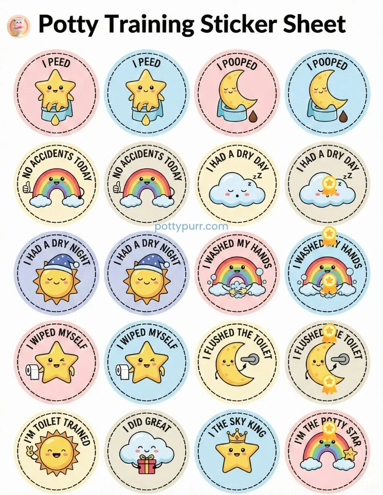 Sun Moon Rainbow Stickers