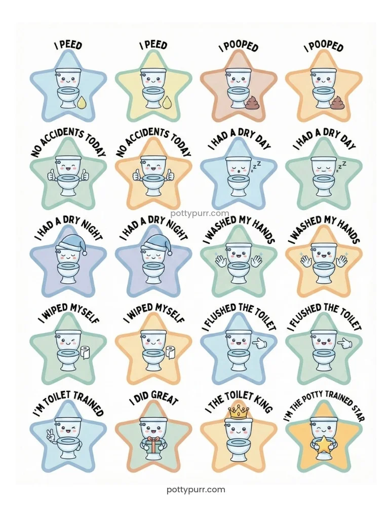 Toilet Stars Stickers
